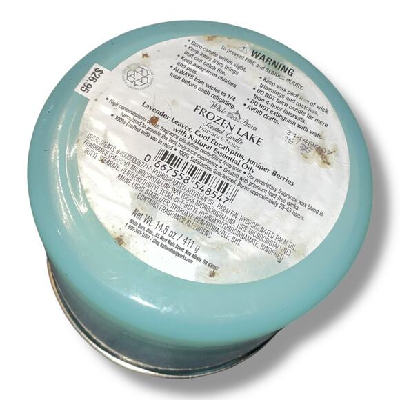 White Barn 3 Wick Scented Candle Bath & Body Works Frozen Lake Lavender 14.5 oz - Picture 6 of 10